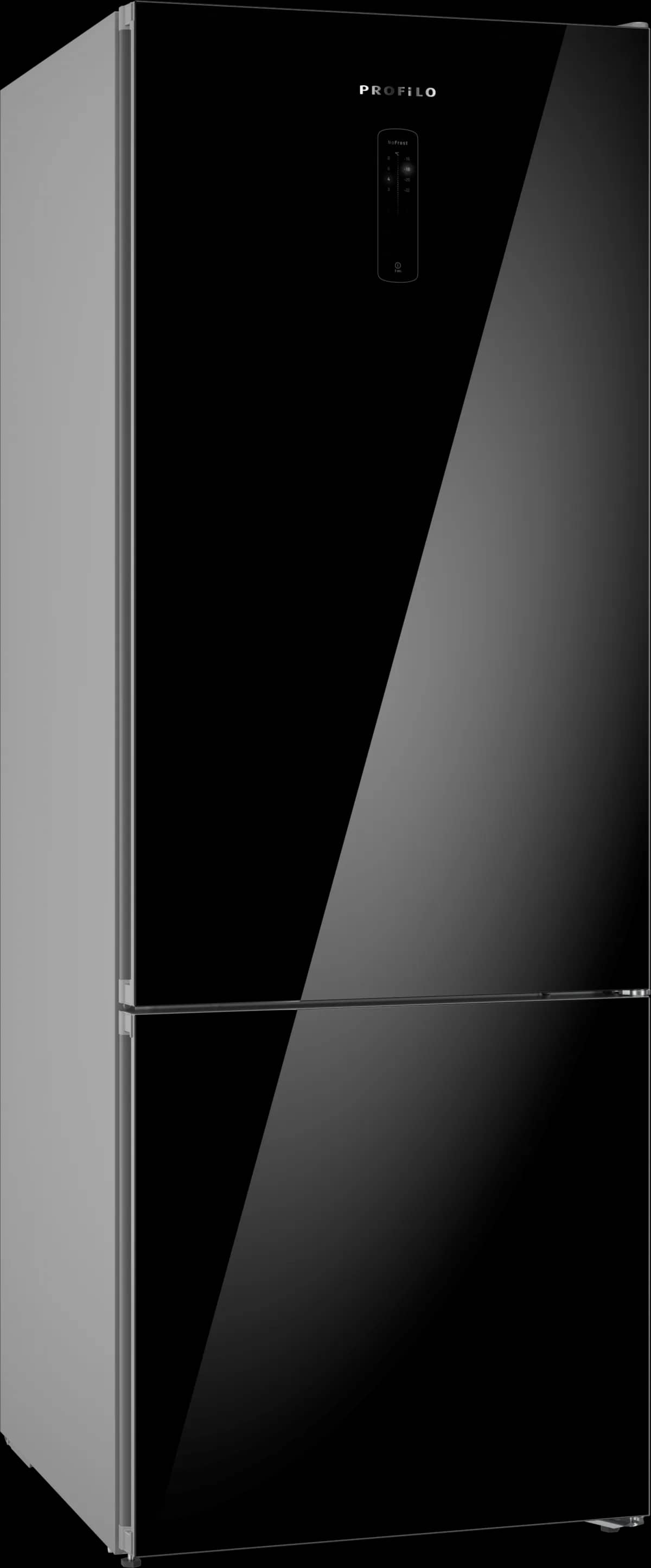 Üstten Donduruculu Buzdolabı, Total No Frost, Siyah